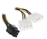 Кабель Gembird Разветвитель питания , 2xMolex->PCI-E 6pin, для подкл. в/к к б/п [CC-PSU-6]