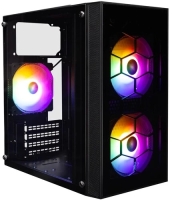 Корпус 1STPLAYER FIREBASE X1 Black (X1-BK-3F1) / mATX / 3x120mm LED fans