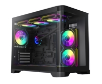 Корпус GameMax Hype-M Black без БП(ATX, USB3.0,Зак.стекло,3*120мм ARGB вент+конт., пыл.фильтр) [HYPE-M Black]