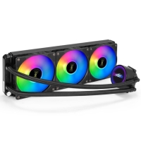 ExeGate BlackWater-360.PWM.RGB (RGB подсветка, TDP 280W, Fan 120mm, PWM, 800-2000RPM, Hydro bearing, 4pin, 37db, с термопастой, на винтах, черный, Col