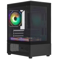 Корпус XASTRA Q300M 3ARGB-C6 Black (Q300M-3FM12A-C6) mATX/Aquarium/Screewless/ 3x120mm ARGB PWM FM fans/Argb+PWM Hub 6port