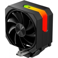 Кулер upHere UP1KC4 Black / 4HPx6mm, 230W TDP, single tower, 1x120mm fan, 600-1650RPM, 68 CFM, 25dBA, ARGB cover [UP1KC4 Black]