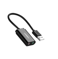 Адаптер UGREEN US205 30724 USB 2.0 External Sound Adapter 15cm Black